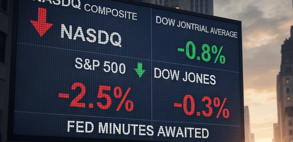 تراجع محدود في وول ستريت: ناسداك الأكثر ضغطًا وترقب محضر الفيدرالي